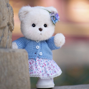 Медведь Lina TeddyTales "Незабудка", S, пудинговый, 20 см